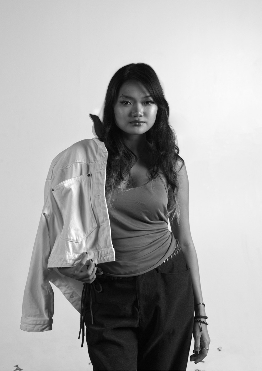 Black-and-white portrait of Phoenixe Nievera