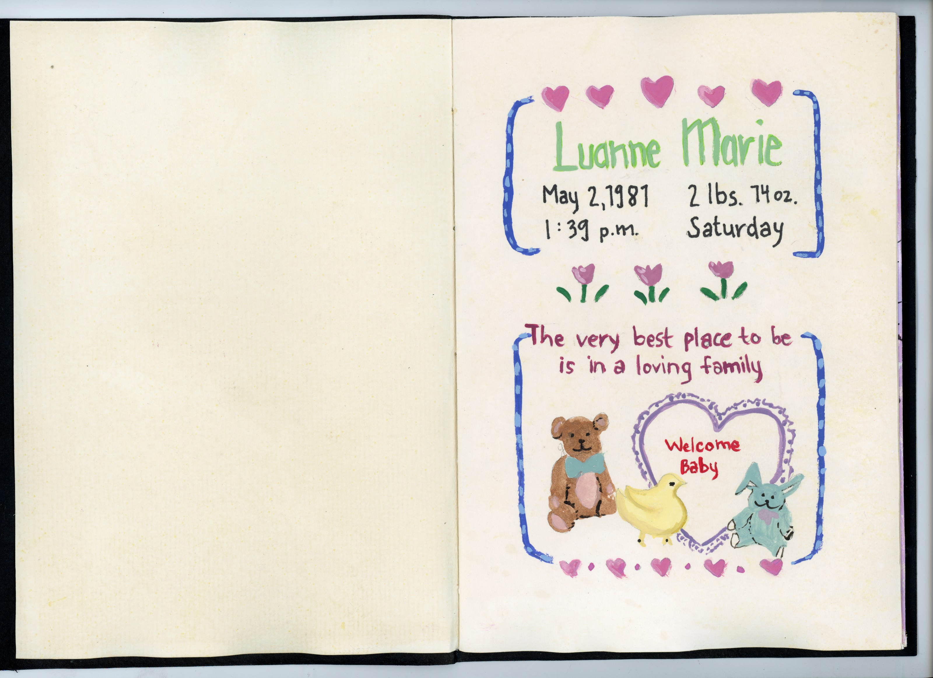 Balladry Vortex — Luanne Marie’s birth announcement