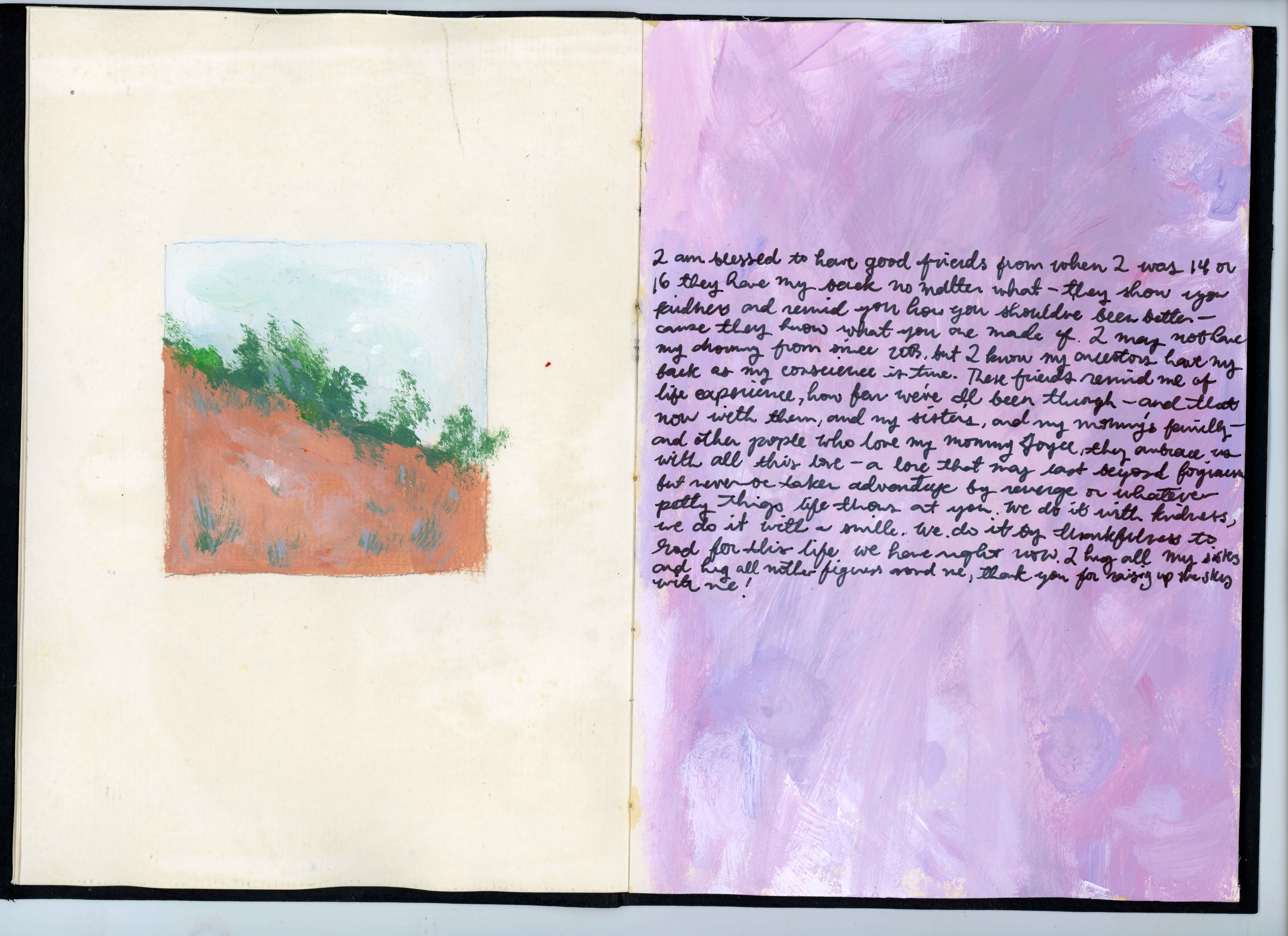 Balladry Vortex — Painted landscape and handwritten reflections on love and friendship